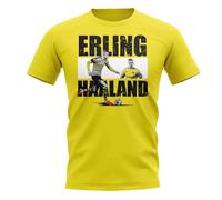 Borussia Dortmund Women's Womens Erling Haaland Player Collage T-Shirt in Yellow | Size: Small Borussia Dortmund Yellow S
