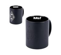 Borussia Mönchengladbach Magic Mug Diamond | Official Fan Item Foal Shop | Matte Black | 0.3 L | Ceramic, Design Change for Hot Drink | Gladbach Mug