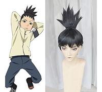 Boruto: the Movie Shikadai Nara Shikamaru Short Black Ponytail Styled Heat Resistant Hair Cosplay Costume Wig