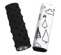 Boryokun Car Seat Strap Covers for Babies Soft Car Seat Belt Covers, Mink Car Seat Straps Shoulder Pads for Boys and Girls, Black