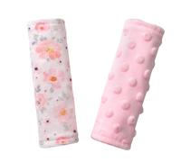 Boryokun Car Seat Strap Covers for Babies Soft Car Seat Belt Covers, Mink Car Seat Straps Shoulder Pads for Boys and Girls, Flower