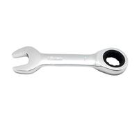 Boryxelina Ratchet Spanner 15mm, Short Metric Chrome Vanadium Steel Small Ratcheting Combination Wrench, Stubby Hand Tool for Bike