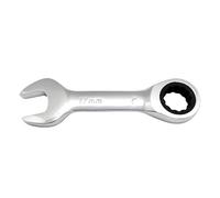 Boryxelina Ratchet Spanner 17mm, Short Metric Chrome Vanadium Steel Small Ratcheting Combination Wrench, Stubby Hand Tool for Bike