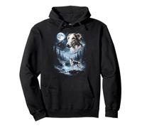 Borzoi Howling to the Moon Retro 90's Dog Pullover Hoodie