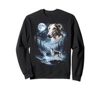 Borzoi Howling to the Moon Retro 90's Dog Sweatshirt
