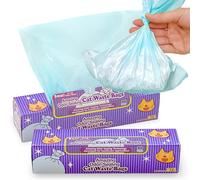 BOS Amazing Odor Sealing Cat Waste Bags - Durable and Unscented [Size: S, Color: light blue] (90 count, Pack of 2) (180 Bags)★May be too small to get a litter scoop inside!
