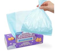 BOS Amazing Odor Sealing Cat Waste Disposal Bags - Durable and Unscented [Size: M, Color: Light blue] (90 Count, Pack of 1) (90 Bags)★NOT a litter box liner