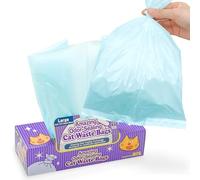 BOS Amazing Odor Sealing Cat Waste Disposal Bags - Durable, Unscented [Size: L, Color: light blue] (60 Count, Pack of 1) (60 Bags) ★NOT a litter box liner