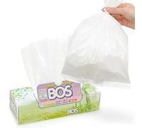 BOS Amazing Odor Sealing Disposable Bags for Diapers, Ostomy Bags, Pet Waste or any Sanitary Product Disposal -Durable and Unscented [Size:L, Color:White] (60 count, Pack of 1)
