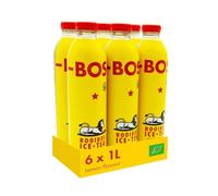 BOS Organic Lemon Rooibos Ice Tea Drink, Caffeine Free 1L Bottles (6-Pack)