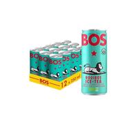 BOS Organic Lime & Ginger Flavoured Caffeine Free Rooibos Ice Tea, Bold & Invigorating Tea Drink, 250 ml (Pack of 12)