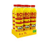 BOS Organic Sugar Free Lemon Flavoured Caffeine Free Rooibos Ice Tea, Guilt-Free Refreshment Tea Drink, 1L (Pack of 6)
