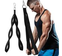 Bosaen Tricep Rope Cable Attachment, 3 Lengths of Handles in 1 Rope for Greater Range of Motion, Tricep Pull Down Rope for Push Downs, Crunches, Facepulls, Cable Overhead Presses for Professional Gym
