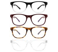 BOSAIL 4 Pairs Blue Light Blocking Reading Glasses for Men Women,Spring Hinge Readers,Lightweight Computer Eyeglasses 1.5