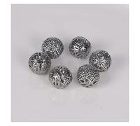 BOSAIYA pj 10-200Pcs/Lot 4-16mm Round Spacer Beads Bracelet Necklace Earrings Filigree Metal Charms Hollow Ball Beads For Jewelry Making tl808 (Color : Gunmetal, Item Diameter : 16mm X 20Pcs)