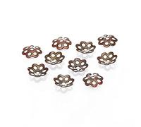 BOSAIYA pj 500pcs 6mm Flower Filigree Metal Spacer Bead Caps Cone End Beads Cap For DIY Jewelry Making Findings Accessories tl813 (Color : Red Copper)