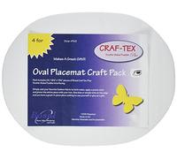 Bosal 16 1/2 x 13 1/4-inch Craf-Tex Oval Placemat Craft Pack, Pack of 4, White