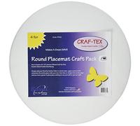 Bosal 16-inch Craf-Tex Round Placemat Craft Pack, Pack of 4, White