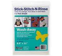 Bosal Stick-Stitch-N-Rinse Wash-Away Stabilizer-8.5 x 11-inch 10/Pkg, Other, Multicoloured, 22.22 x 27.94 x 0.63 cm