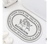 Bosap Bath Mat,Non-Slip Thin Bathroom Rugs,Cute Bath Mat,Super Absorbent Floor Mat with Rubber Backing,Stain Resistant Easy Clean Bath Rug,Get Naked Bath Mats,Black and White Bathroom Décor.