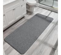 Bosap Bath Mat, Ultra Thin Bath Rugs, Rubber Mats for Bathroom Quick Dry, Washable, Fit Under Door, Super Absorbent for Shower & Sink (Dark Grey, 21''x47'')