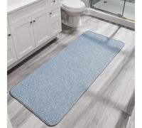 Bosap Bath Mat,Ultra Thin Bathroom Runner Rugs,Large Bath Mats for Bathroom,Quick Dry,Non-Slip,Machine Washable,Low Pile,Bath Rug,Shower Outside,Sink,Home Decor Accessories.Blue,2'x5'（24x60inch）