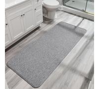 Bosap Bath Mat,Ultra Thin Bathroom Runner Rugs,Large Bath Mats for Bathroom,Quick Dry,Non-Slip,Machine Washable,Low Pile,Bath Rug,Shower Outside,Sink,Home Decor Accessories.Grey,1'5"x4'11"（17x59inch）