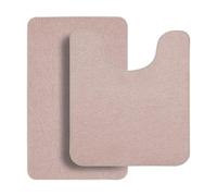 Bosap Bathroom Rugs Set 2 Pieces,Thin Bathroom Mats,Toilet Rugs,Quick Dry,Non-Slip,Machine Washable,Low Pile,Absorbent Bath Mats,Shower,Sink,Home Decor Accessories.Beige,1'5"x2'3"+1'8"x2" U Shape