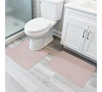 Bosap Bathroom Rugs Set 2 Pieces,Thin Bathroom Mats,Toilet Rugs,Quick Dry,Non-Slip,Machine Washable,Low Pile,Absorbent Bath Mats,Shower,Sink,Home Decor Accessories.Beige,1'5"x2'3"+1'8"x2" U Shape