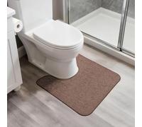 Bosap Toilet Rugs U Shaped Bathroom Rug,Machine Washable Non Slip Quick Dry Super Absorbent Ultra Thin Toilet Mats for Bathroom Toilet.Brown,1'8"x2'(20x24inch)
