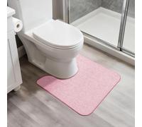 Bosap Toilet Rugs U Shaped Bathroom Rug,Machine Washable Non Slip Quick Dry Super Absorbent Ultra Thin Toilet Mats for Bathroom Toilet.Pink,1'8"x2'(20x24inch)