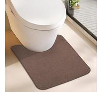Bosap Toilet Rugs U Shaped Bathroom Rug,Machine Washable Non Slip Quick Dry Super Absorbent Ultra Thin Toilet Mats for Bathroom Toilet.Brown,1'8"x2'(20x24inch)