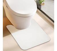 Bosap Toilet Rugs U Shaped Bathroom Rug,Machine Washable Non Slip Quick Dry Super Absorbent Ultra Thin Toilet Mats for Bathroom Toilet.(White,20''x24'',U Shaped)