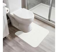 Bosap Toilet Rugs U Shaped Bathroom Rug,Machine Washable Non Slip Quick Dry Super Absorbent Ultra Thin Toilet Mats for Bathroom Toilet.Cream,1'8"x2'(20x24inch)