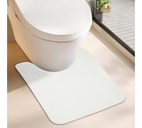 Bosap Toilet Rugs U Shaped Bathroom Rug,Machine Washable Non Slip Quick Dry Super Absorbent Ultra Thin Toilet Mats for Bathroom Toilet.(White,20''x24'',U Shaped)