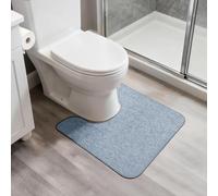 Bosap Toilet Rugs U Shaped Bathroom Rug,Machine Washable Non Slip Quick Dry Super Absorbent Ultra Thin Toilet Mats for Bathroom Toilet.(Blue,20''x24'',U Shaped)