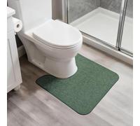Bosap,Bath Mat,Ultra Thin Bath Rugs,Rubber Bath Mats for Bathroom Quick Dry,Washable,Fit Under Door,Super Absorbent Bathroom Rugs for Bathroom Floor,Shower,Sink((Green,20''x24'',U Shaped)