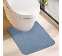 Bosap Toilet Rugs U Shaped Bathroom Rug,Machine Washable Non Slip Quick Dry Super Absorbent Ultra Thin Toilet Mats for Bathroom Toilet.(Blue,20''x24'',U Shaped)