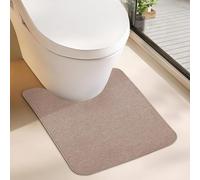 Bosap Toilet Rugs U Shaped Bathroom Rug,Machine Washable Non Slip Quick Dry Super Absorbent Ultra Thin Toilet Mats for Bathroom Toilet.(Beige,20''x24'',U Shaped)