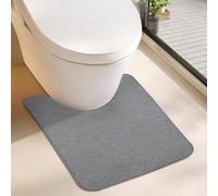 Bosap U Shaped Bathroom Rug, Machine Washable Non Slip Quick Dry Super Absorbent Ultra Thin Toilet Mat for Bathroom (Grey, 20''x24'', U Shaped)