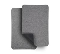 Bosap Ultra Thin Bath Rugs, Quick Dry Rubber Bath Mats, Washable, Fit Under Door, Super Absorbent for Bathroom Floor, Shower, Sink - Dark Grey, 17''x27'' (Pack of 2)