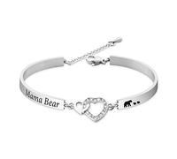 BOSATE Mother Gift Mama Bear Bracelet New Mom Gifts Mama Bear Jewelry Gift Polar Bear Bracelet Sweet Family Jewelry Mom Gifts for Mother Mom, Metal, generic