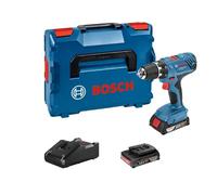 Bosch Professional 18V System GSR 18V-21 cordless combi drill (including 2x 2.0 Ah battery + GAL 18V-40 charger, in L-BOXX 136)