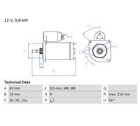 BOSCH 0 986 013 590 Starter for VW