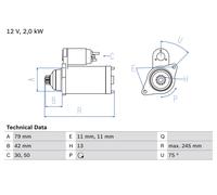 BOSCH 0 986 026 160 Starter motor