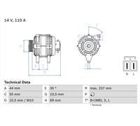 BOSCH 0 986 080 640 Alternator for HYUNDAI,KIA