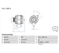 BOSCH 0 986 084 140 Alternator for ,FIAT,IVECO