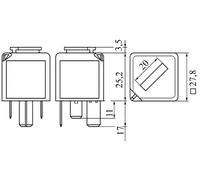 Bosch Mini Relay 0986332050 - 12V 70A, IP5K4, -40 to 85°C, 4-Pin