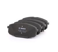 BOSCH Brake pad set 0 986 424 811 Low-Metallic with acoustic wear warning with anti-squeak plate, with mounting manual HYUNDAI: i30 I Hatchback