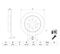 BOSCH 0 986 479 F34 Brake Disc for HONDA